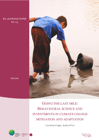 Document cover for Going the Last Mile: Behavioural Science and Investments in Climate Change Mitigation and Adaptation