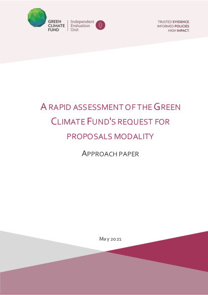 Document cover for Approach Paper for the Rapid Assessment of the GCF's Request For Proposals Modality