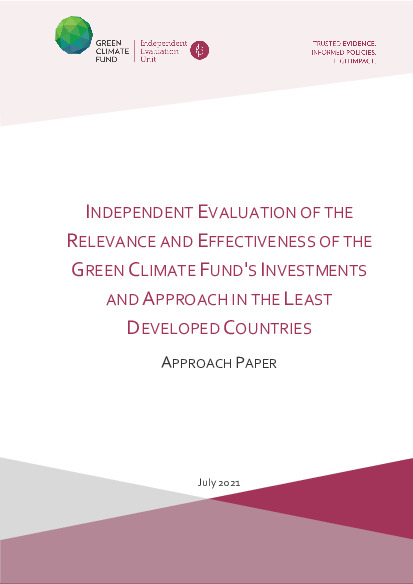 Document cover for Approach Paper for the Independent evaluation of the effectiveness of the GCF's investments in the LDCs