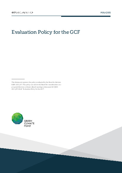 Document cover for Evaluation Policy for the GCF