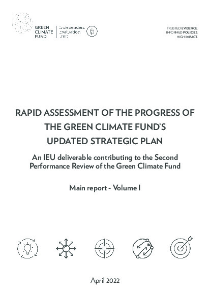 Document cover for Rapid assessment of the progress of the Green Climate Fund's Updated Strategic Plan