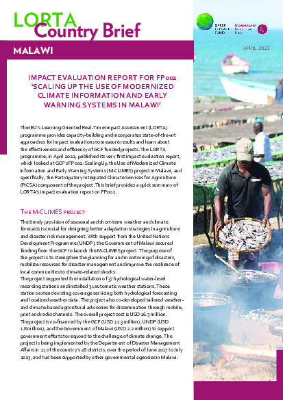 Document cover for LORTA Impact Evaluation Brief: FP002