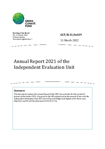 Document cover for Annual report 2021 (Board version)