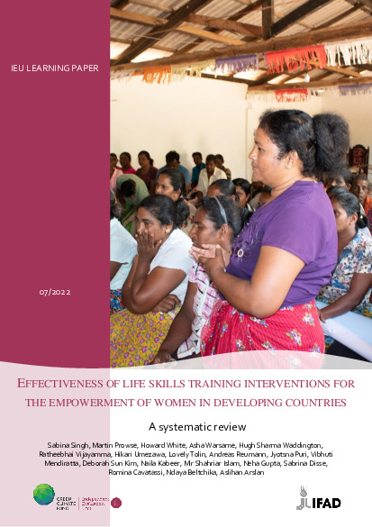 Document cover for Effectiveness of life skills training interventions for the empowerment of women in developing countries: A systematic review