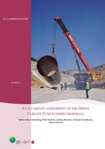 Document cover for Evaluability assessment of the Green Climate Fund funding proposals