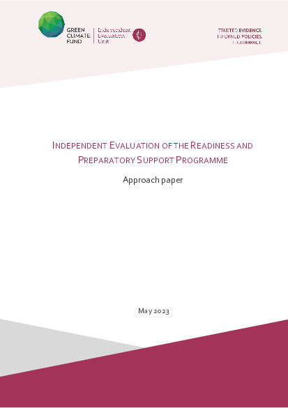 Document cover for [Approach paper] Independent evaluation of the Readiness and Preparatory Support Programme