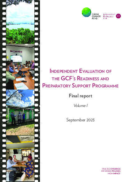 Document cover for Final report of the Independent Evaluation of the GCF's Readiness and Preparatory Support Programme