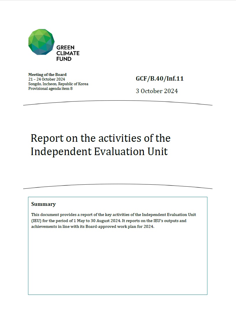 Document cover for B.40 Activity Report