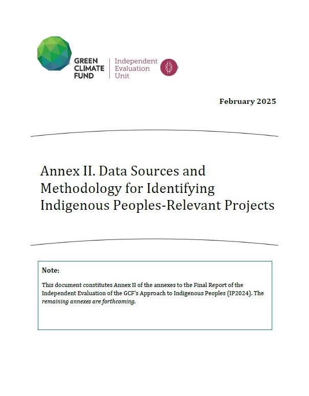 Document cover for Annex II. Data Sources and Methodology for Identifying Indigenous Peoples-Relevant Projects  