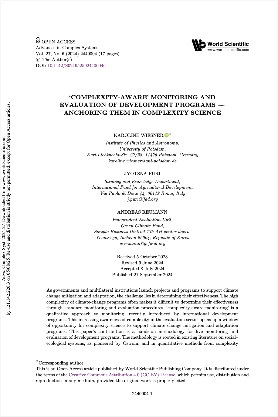 Download 'Complexity-aware' Monitoring and Evaluation of Development Programs Document cover for 'Complexity-aware' Monitoring and Evaluation of Development Programs