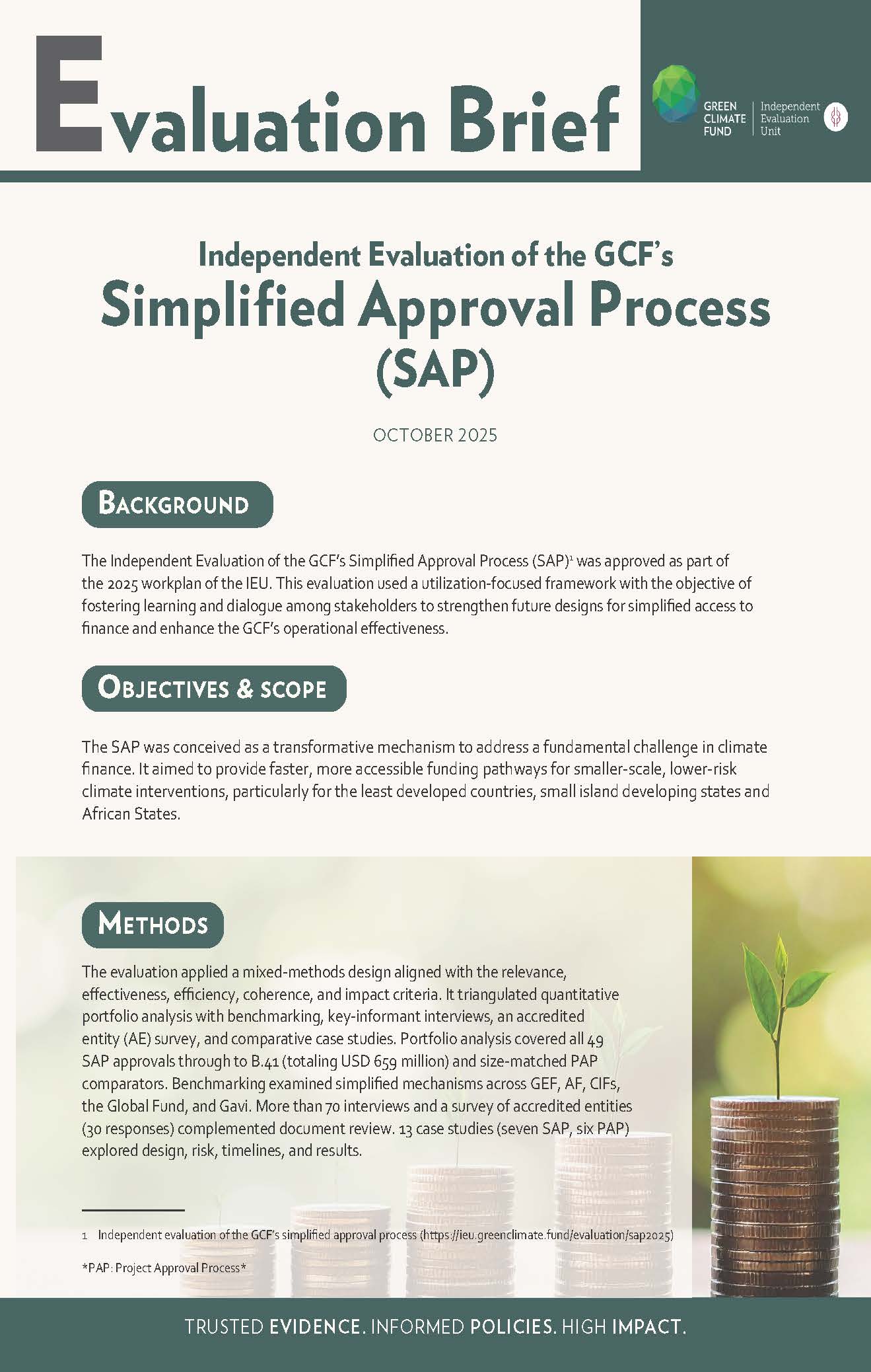 Document cover for Evaluation Brief: SAP2025