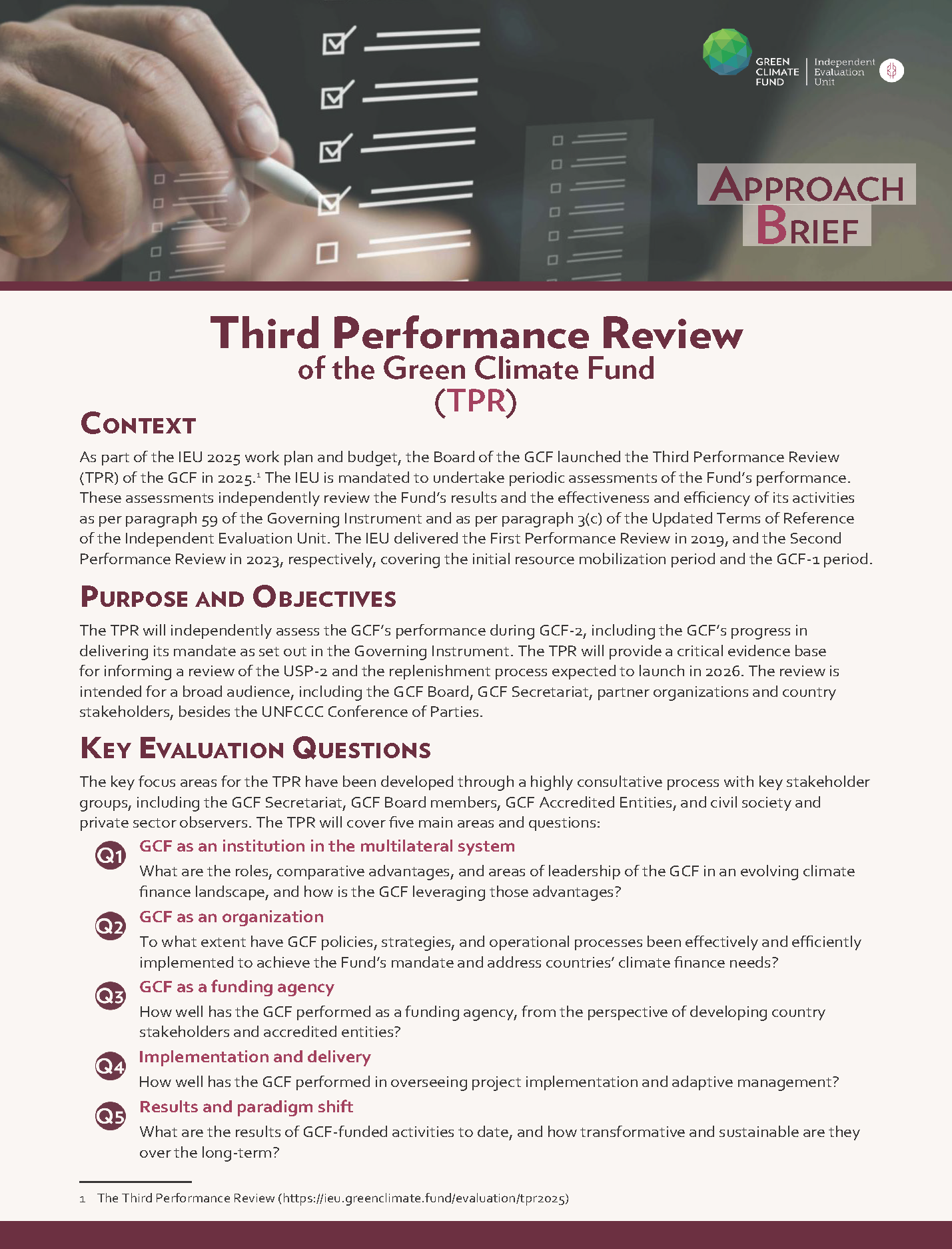 Download TPR: Approach Brief Document cover for TPR: Approach Brief