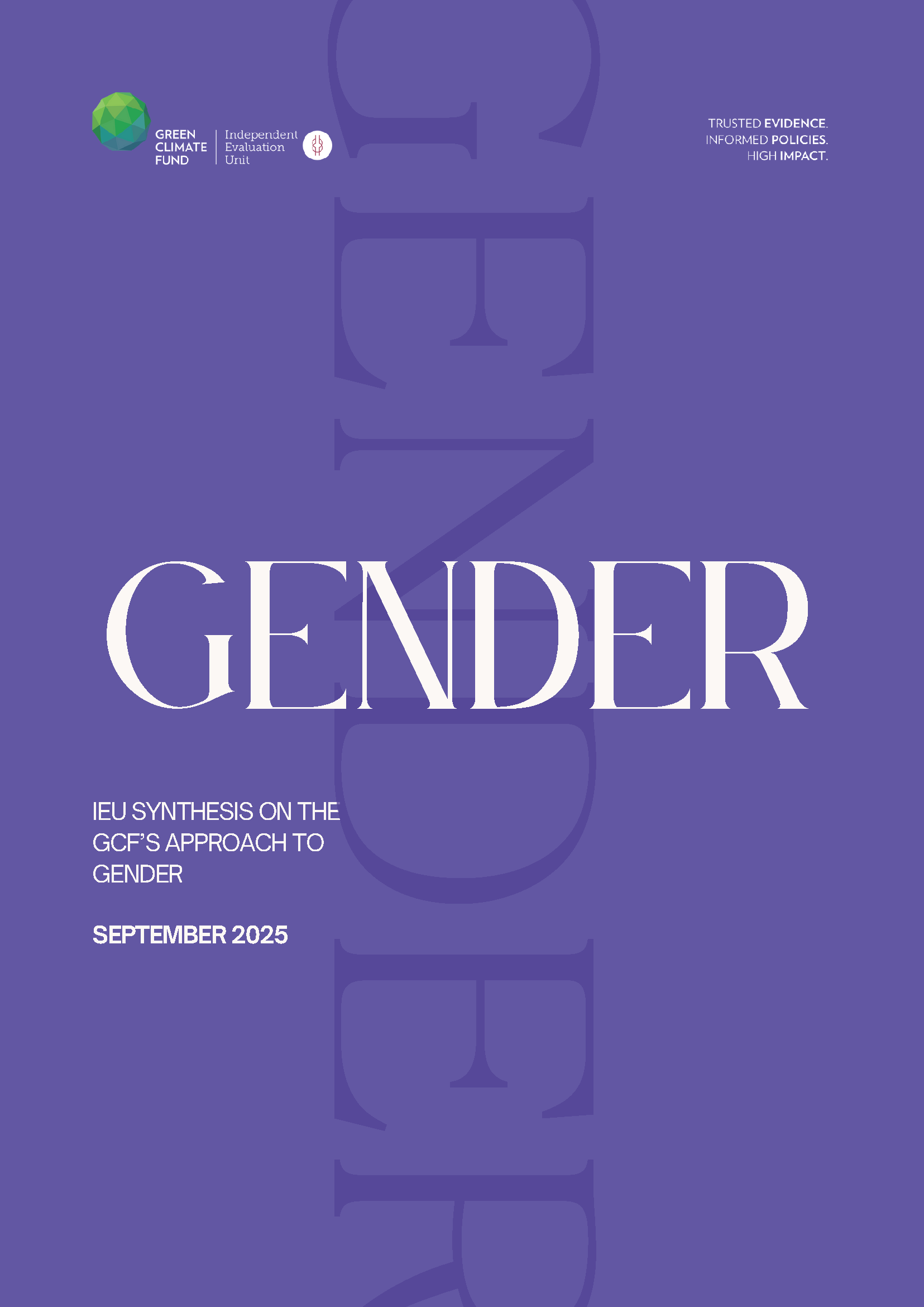 Download Independent Synthesis of the GCF’s Gender Approach Document cover for Independent Synthesis of the GCF’s Gender Approach