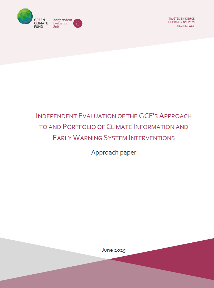 Document cover for Approach Paper: Independent Evaluation of the GCF's Approach to and Portfolio of Climate Information and Early Warning System Interventions (CIEWS)