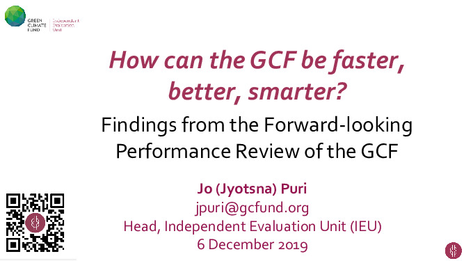 Document cover for How can the GCF be faster, better, smarter?