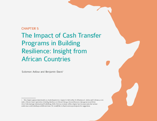 Document cover for The Impact of Cash Transfer Programs in Building Resilience: Insight from African Countries