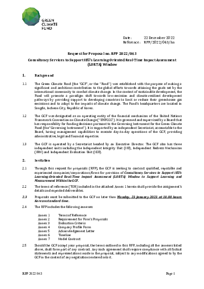 Download RFP 2022/043: Consultancy Services to Support IEU’s Learning-Oriented Real-Time Impact Assessment (LORTA) Window