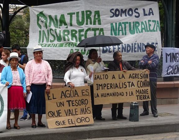 A demonstration by Ecuadorians on the occasion of International Mother Earth Day in 2018 to protect the Earth. Source: http://defensoraspachamama.blogspot.com
