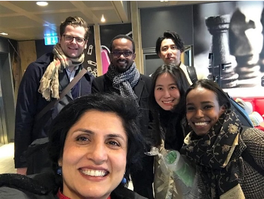 IEU Director Dr. Jyotsna Puri (front) and me (third in the second row) in Geneva